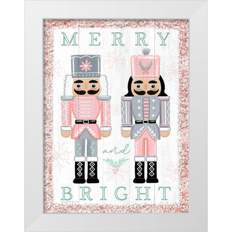 Merry and Bright White Modern Wood Framed Art Print by Tyndall, Elizabeth