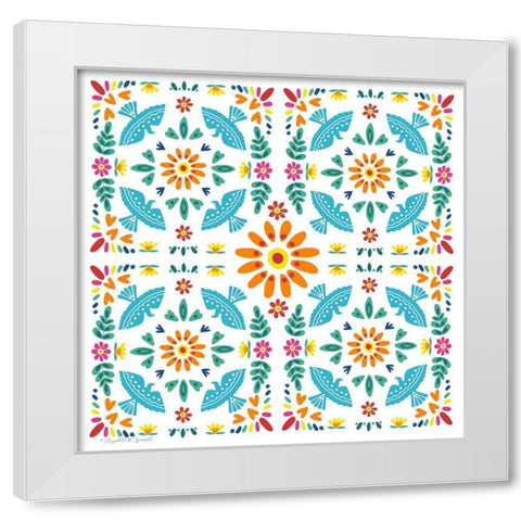 Spanish Tiles White Modern Wood Framed Art Print by Tyndall, Elizabeth