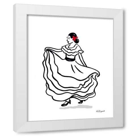 Spanish Dancer II White Modern Wood Framed Art Print by Tyndall, Elizabeth