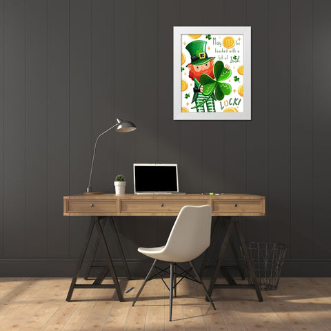 Leprechaun White Modern Wood Framed Art Print by Tyndall, Elizabeth