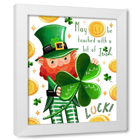 Leprechaun White Modern Wood Framed Art Print by Tyndall, Elizabeth