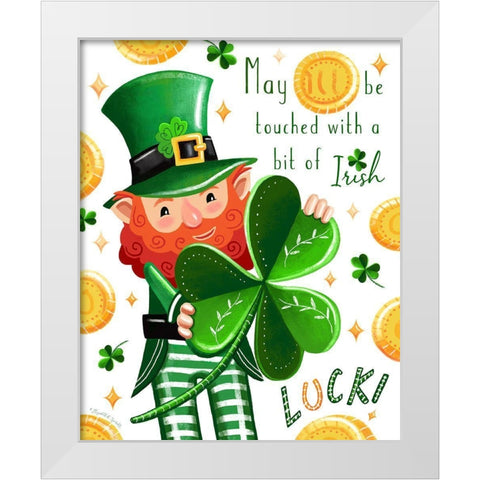 Leprechaun White Modern Wood Framed Art Print by Tyndall, Elizabeth