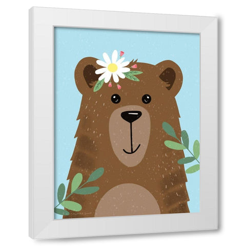 Buddy Bear White Modern Wood Framed Art Print by Tyndall, Elizabeth