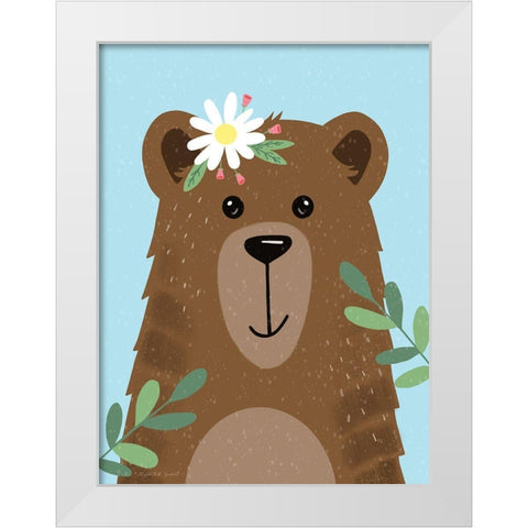 Buddy Bear White Modern Wood Framed Art Print by Tyndall, Elizabeth