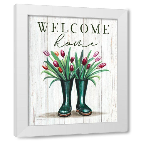 Welcome Home White Modern Wood Framed Art Print by Tyndall, Elizabeth