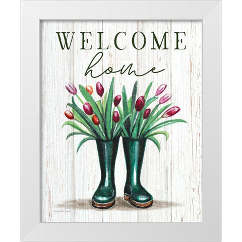 Welcome Home White Modern Wood Framed Art Print by Tyndall, Elizabeth