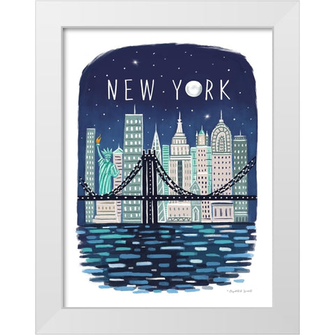 New York White Modern Wood Framed Art Print by Tyndall, Elizabeth