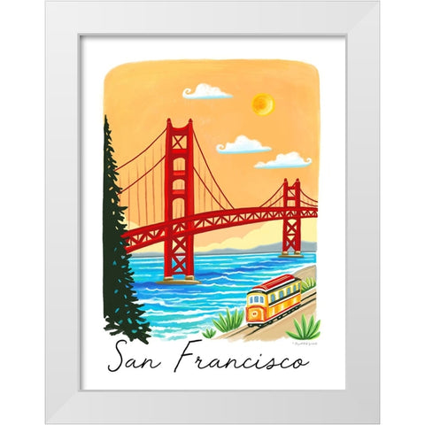 San Francisco White Modern Wood Framed Art Print by Tyndall, Elizabeth