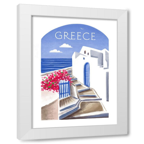 Greece White Modern Wood Framed Art Print by Tyndall, Elizabeth