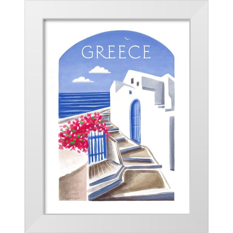 Greece White Modern Wood Framed Art Print by Tyndall, Elizabeth
