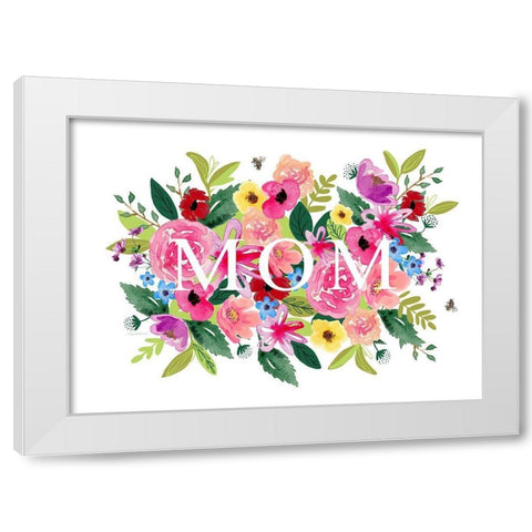 Mothers Day Floral White Modern Wood Framed Art Print by Tyndall, Elizabeth