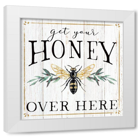 Get Your Honey White Modern Wood Framed Art Print by Tyndall, Elizabeth
