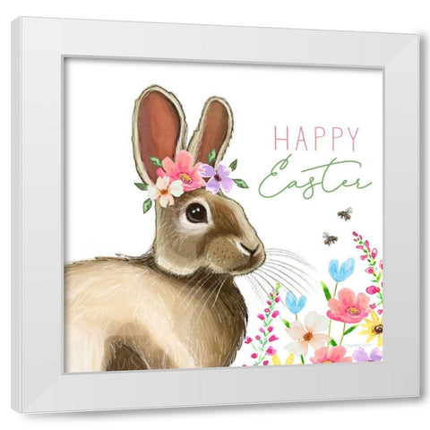 Happy Easter White Modern Wood Framed Art Print by Tyndall, Elizabeth