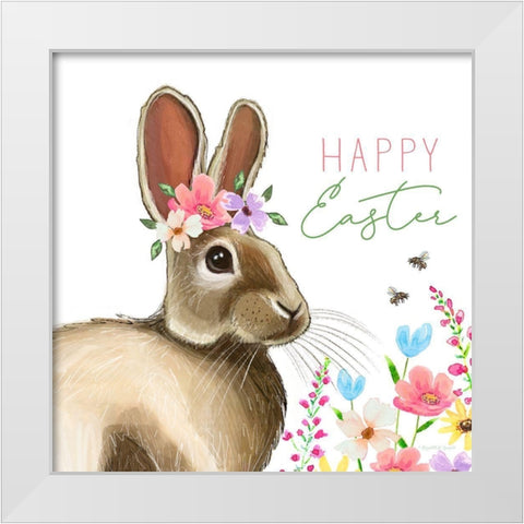 Happy Easter White Modern Wood Framed Art Print by Tyndall, Elizabeth