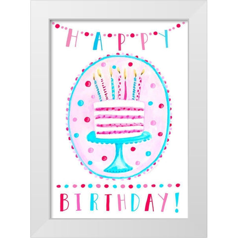 Birthday Cake White Modern Wood Framed Art Print by Tyndall, Elizabeth