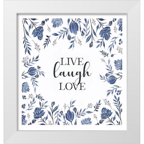 Live-Laugh-Love White Modern Wood Framed Art Print by Tyndall, Elizabeth