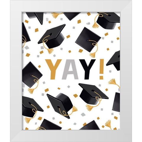 Yay! White Modern Wood Framed Art Print by Tyndall, Elizabeth