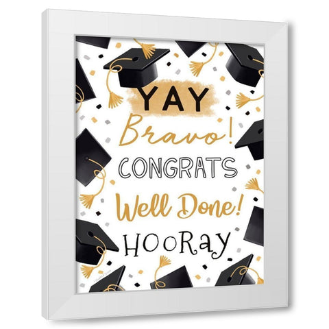 Congrats   White Modern Wood Framed Art Print by Tyndall, Elizabeth