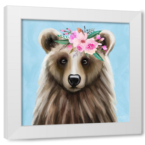 Blue Bear White Modern Wood Framed Art Print by Tyndall, Elizabeth