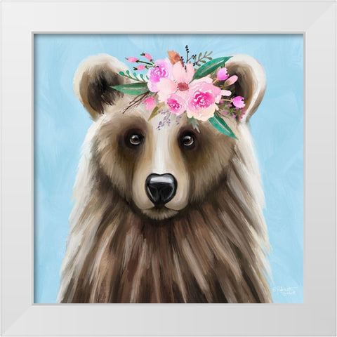 Blue Bear White Modern Wood Framed Art Print by Tyndall, Elizabeth