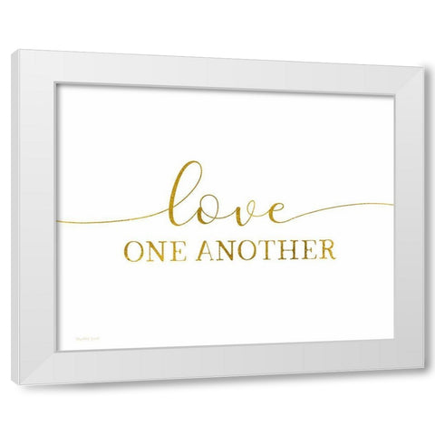 Love One Another White Modern Wood Framed Art Print by Tyndall, Elizabeth