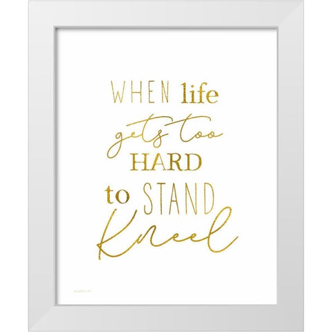 Kneel White Modern Wood Framed Art Print by Tyndall, Elizabeth