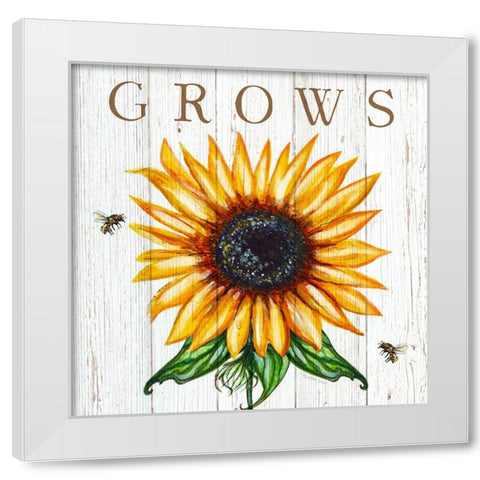 Grows White Modern Wood Framed Art Print by Tyndall, Elizabeth