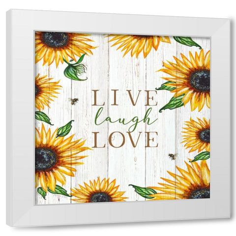 Live Laugh Love White Modern Wood Framed Art Print by Tyndall, Elizabeth