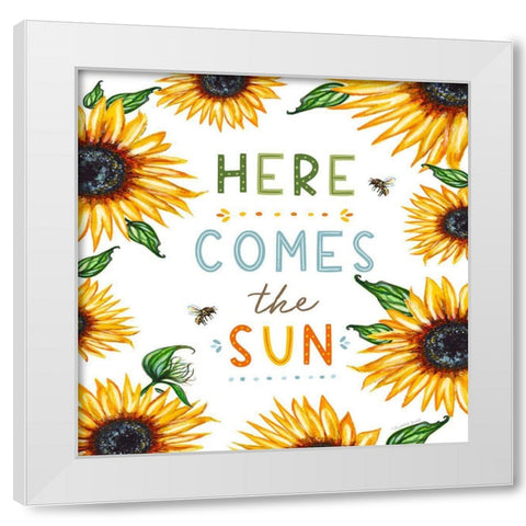 Here Comes the Sun White Modern Wood Framed Art Print by Tyndall, Elizabeth