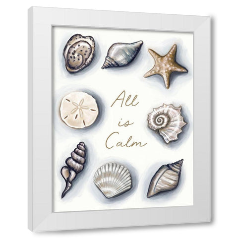 All is Calm White Modern Wood Framed Art Print by Tyndall, Elizabeth