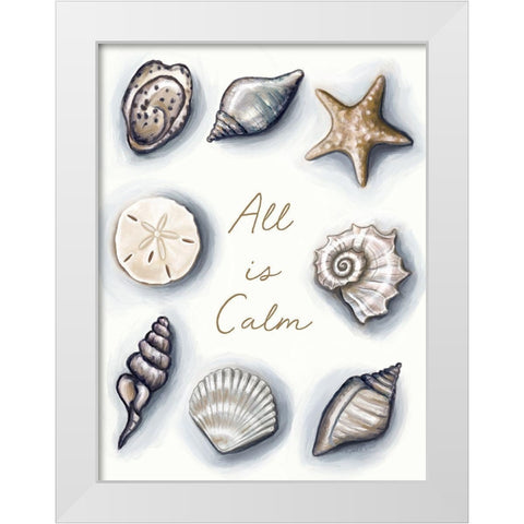 All is Calm White Modern Wood Framed Art Print by Tyndall, Elizabeth