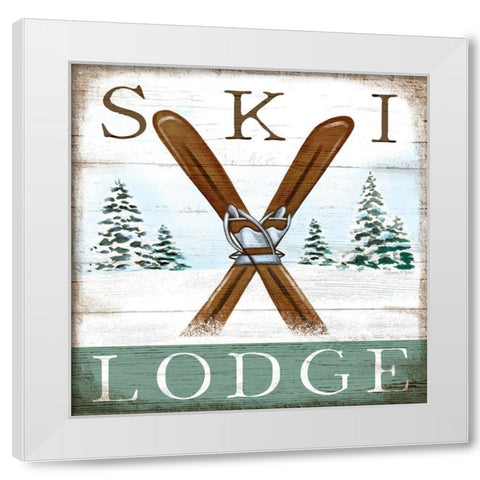 Ski Lodge White Modern Wood Framed Art Print by Tyndall, Elizabeth