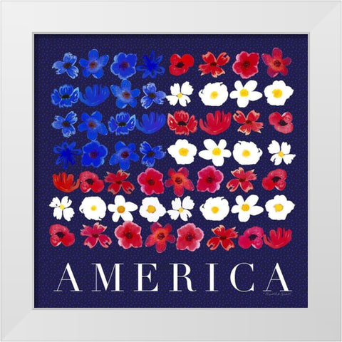 America White Modern Wood Framed Art Print by Tyndall, Elizabeth