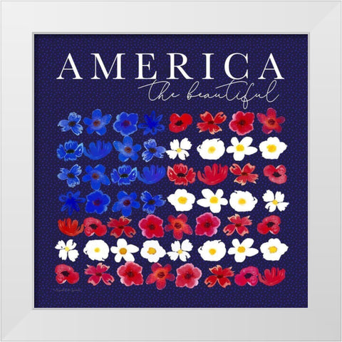 America the Beautiful White Modern Wood Framed Art Print by Tyndall, Elizabeth