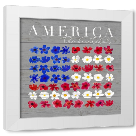 America the Beautiful White Modern Wood Framed Art Print by Tyndall, Elizabeth