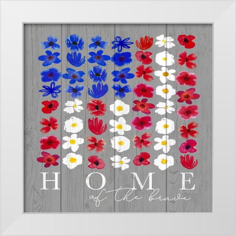 Home of the Brave White Modern Wood Framed Art Print by Tyndall, Elizabeth