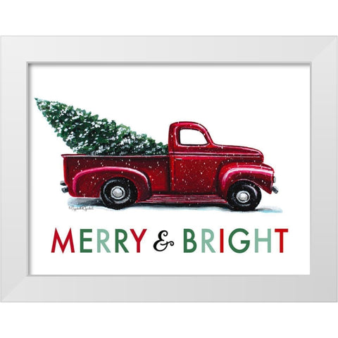 Merry and Bright White Modern Wood Framed Art Print by Tyndall, Elizabeth