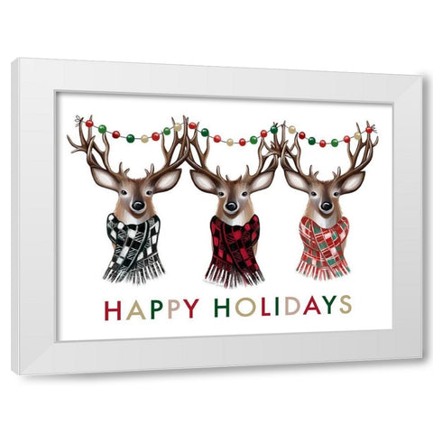 Happy Holidays White Modern Wood Framed Art Print by Tyndall, Elizabeth