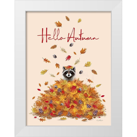 Hello Autumn White Modern Wood Framed Art Print by Tyndall, Elizabeth