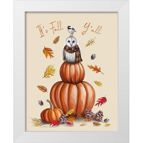 Its Fall Yall White Modern Wood Framed Art Print by Tyndall, Elizabeth