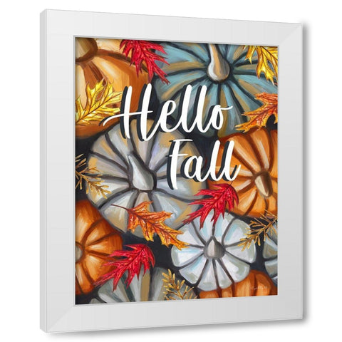 Hello Fall White Modern Wood Framed Art Print by Tyndall, Elizabeth