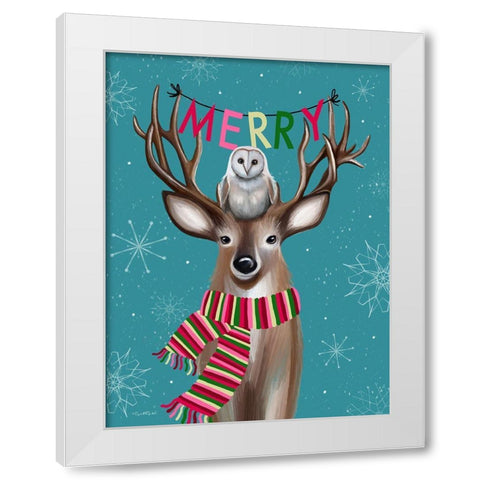 Merry White Modern Wood Framed Art Print by Tyndall, Elizabeth