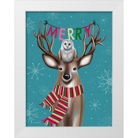 Merry White Modern Wood Framed Art Print by Tyndall, Elizabeth