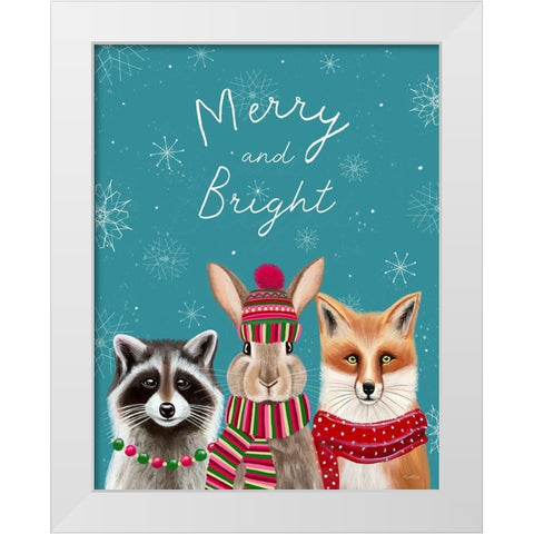 Merry and Bright White Modern Wood Framed Art Print by Tyndall, Elizabeth