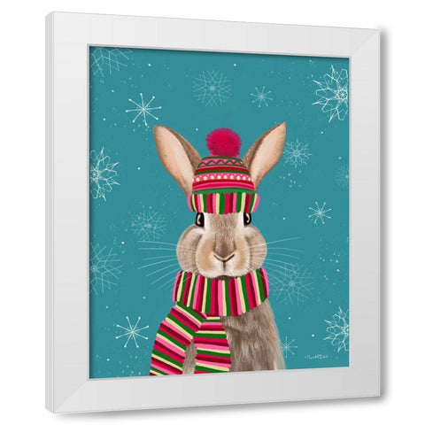 Holiday Bunny White Modern Wood Framed Art Print by Tyndall, Elizabeth