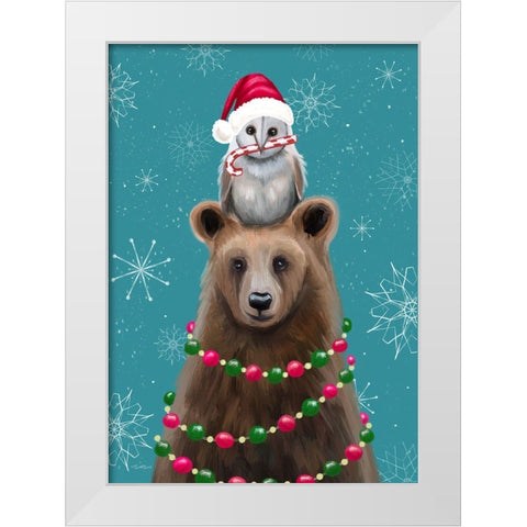 Holiday Bear White Modern Wood Framed Art Print by Tyndall, Elizabeth