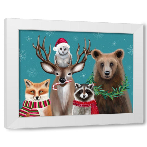 Holiday Friends White Modern Wood Framed Art Print by Tyndall, Elizabeth