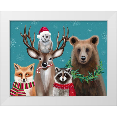 Holiday Friends White Modern Wood Framed Art Print by Tyndall, Elizabeth