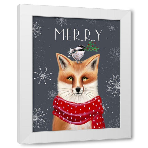 Merry Fox White Modern Wood Framed Art Print by Tyndall, Elizabeth