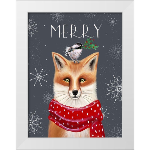 Merry Fox White Modern Wood Framed Art Print by Tyndall, Elizabeth